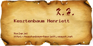 Kesztenbaum Henriett névjegykártya