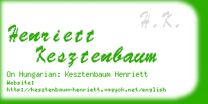 henriett kesztenbaum business card